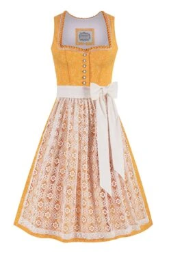 Midi Dirndl 65 Cm Gelb Creme Flora 016315