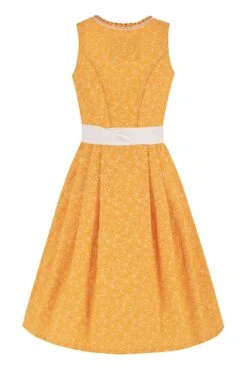 Midi Dirndl 65 Cm Gelb Creme Flora 016315 -Modegeschäft moser midi dirndl 65cm gelb cremeweiss flora 016315 3 1200x1200