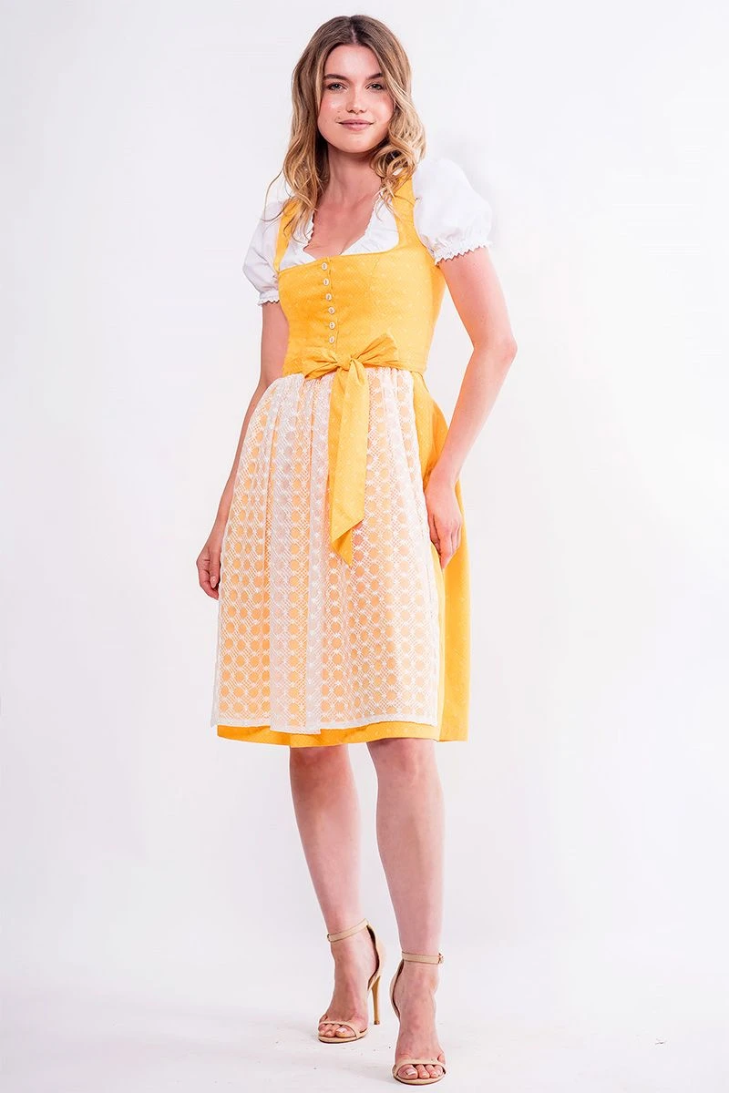 Midi Dirndl 65 Cm Gelb Weiß Lisanne 014968 1 Midi Dirndl 65 Cm Gelb Weiß Lisanne 014968