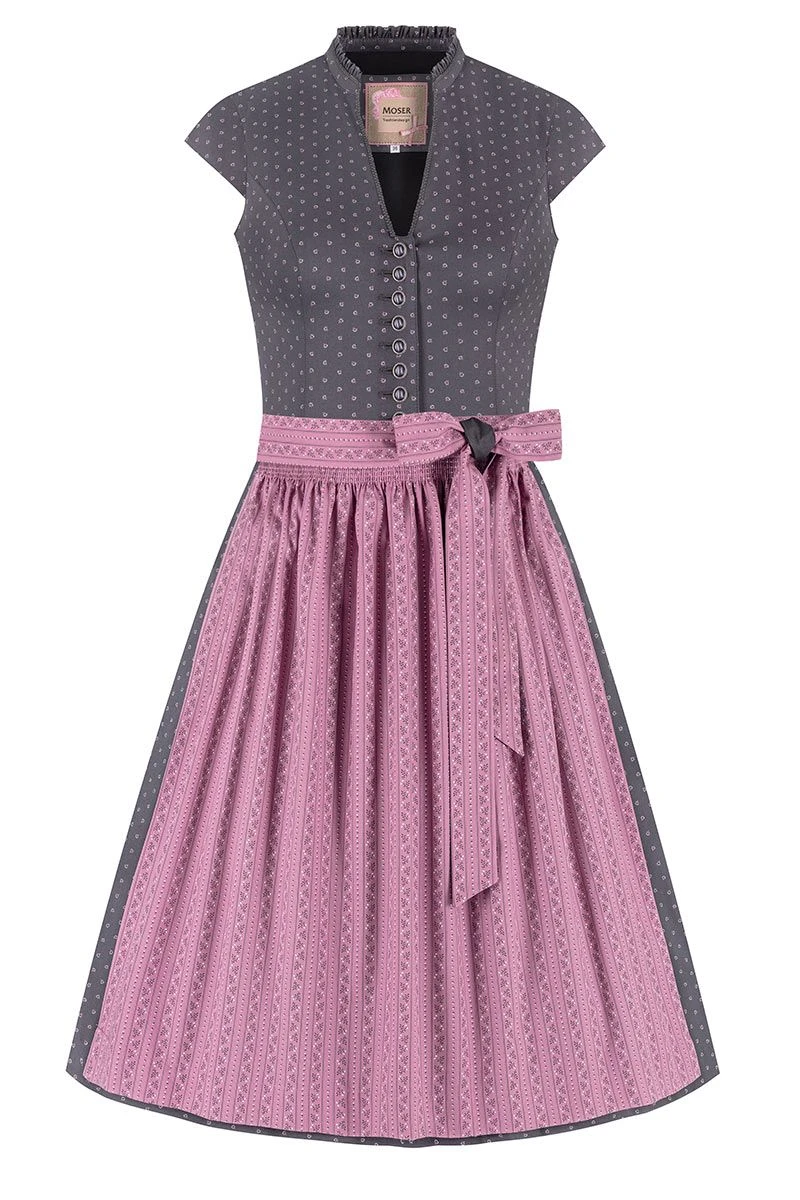 Midi Dirndl 65 Cm Grau Altrosa Stretch Paula 010381 1 Midi Dirndl 65 Cm Grau Altrosa Stretch Paula 010381