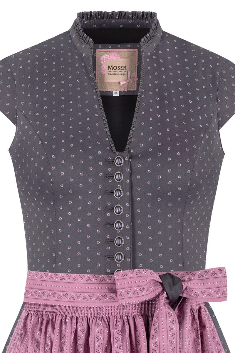 Midi Dirndl 65 Cm Grau Altrosa Stretch Paula 010381 2 Midi Dirndl 65 Cm Grau Altrosa Stretch Paula 010381 – Bild 2