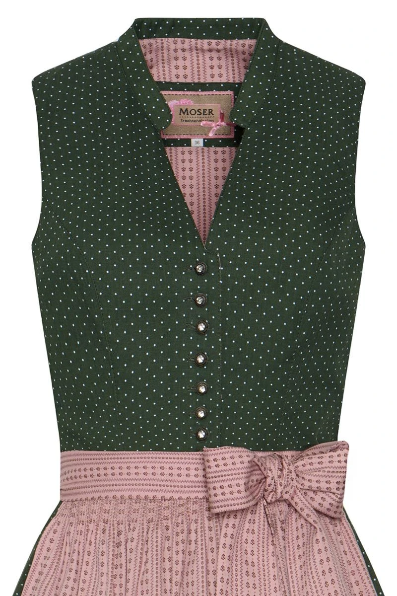 Midi Dirndl 65 Cm Grün Altrosa Valentina 014425 2 Midi Dirndl 65 Cm Grün Altrosa Valentina 014425 – Bild 2