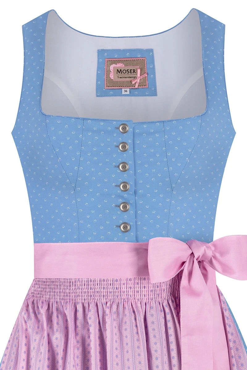 Midi Dirndl 65 Cm Hellblau Rosa Lisa 014673 2 Midi Dirndl 65 Cm Hellblau Rosa Lisa 014673 – Bild 2