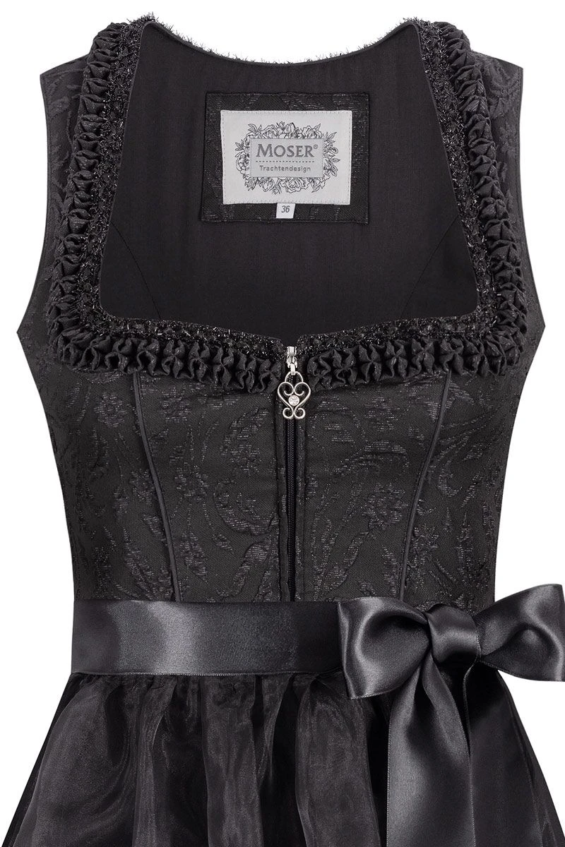 Midi Dirndl 65 Cm Schwarz Mit Paillettenschürze Nero 015711 2 Midi Dirndl 65 Cm Schwarz Mit Paillettenschürze Nero 015711 – Bild 2