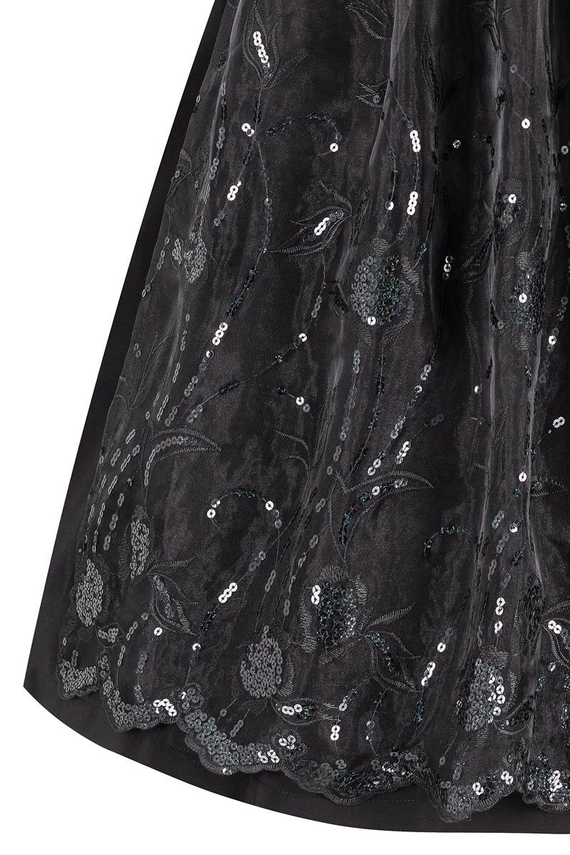 Midi Dirndl 65 Cm Schwarz Mit Paillettenschürze Nero 015711 5 Midi Dirndl 65 Cm Schwarz Mit Paillettenschürze Nero 015711 – Bild 5