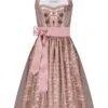 Midi Dirndl 65cm Altrosa Taupe 004476