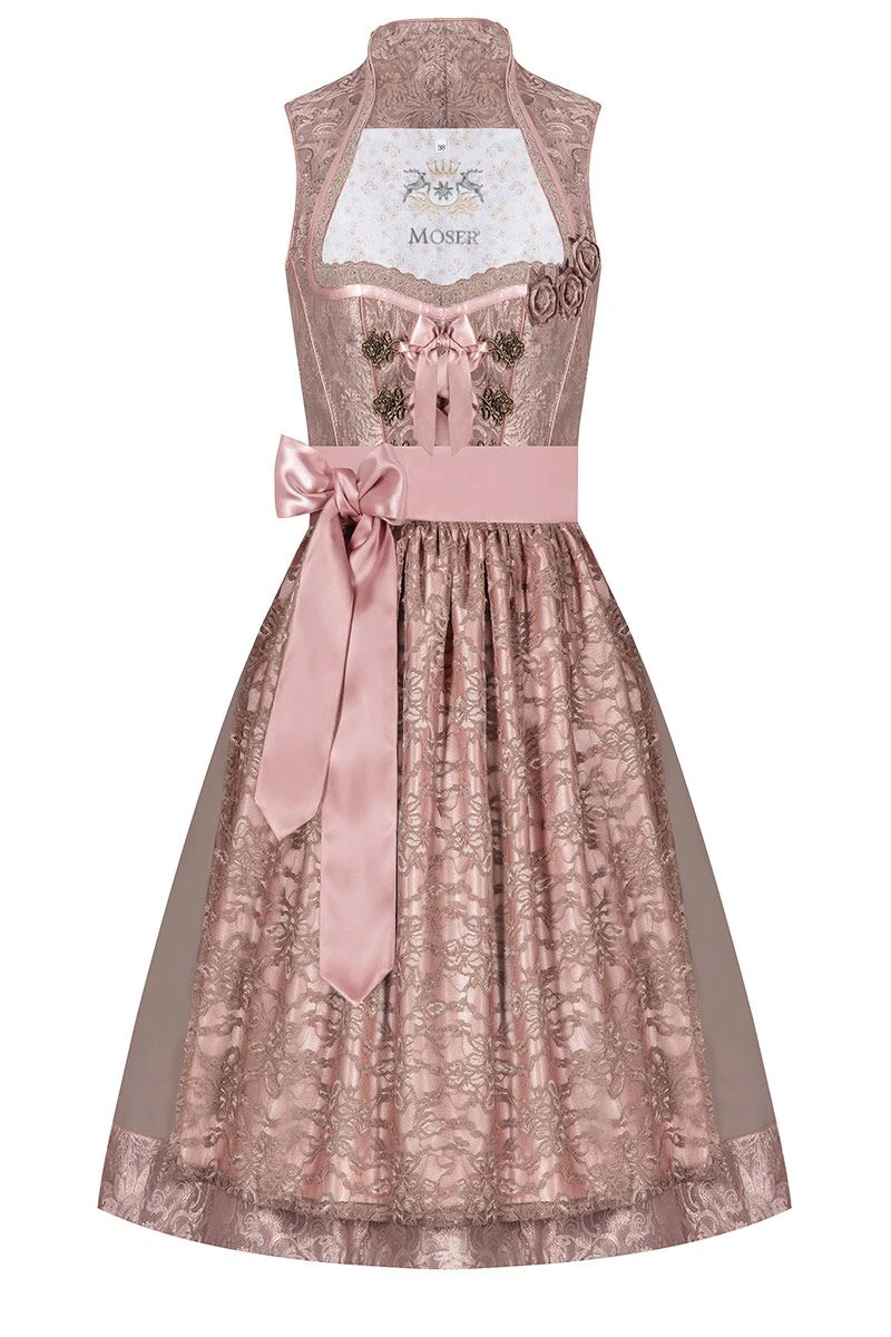 Midi Dirndl 65cm Altrosa Taupe 004476 1 Midi Dirndl 65cm Altrosa Taupe 004476