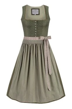 Midi Dirndl 70 Cm Oliv Salbei Liane 014191