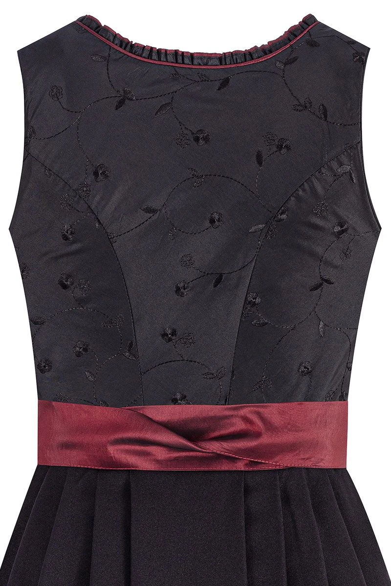 Midi Dirndl 70 Cm Schwarz Dunkelrot Klara 016556 6 Midi Dirndl 70 Cm Schwarz Dunkelrot Klara 016556 – Bild 6