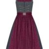 Midi Dirndl 70cm Anthrazit Bordeaux Marta 005205