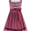 Mini Dirndl 55 Cm Dunkelrot Gemustert Viktoria 010218