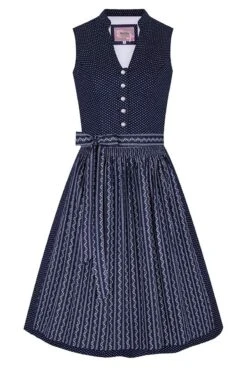 Mini Dirndl 60 Cm Dunkelblau Gemustert Greta 010180