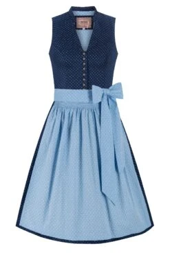 Mini Dirndl 60 Cm Dunkelblau Hellblau Valentina 014423
