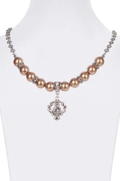 Perlencollier Mit Swarovski-Anhänger Verschiedenfarbig 007733