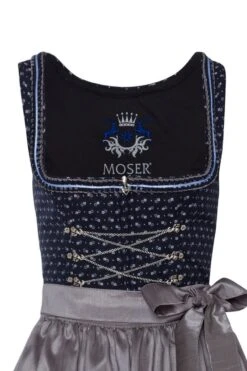 Dirndl Lang 80cm Dunkelblau Gemustert Silber Anneliese 003667 -Modegeschäft moser trachten dirndl lang 80er dunkelblau gemustert silber anneliese 003667 3 1200x1200