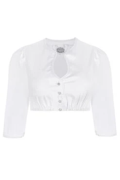 Dirndlbluse Weiß Mit Perle 011716