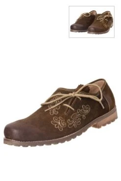 Haferlschuh Dunkelbraun Mit Stickerei Tegernsee 004157