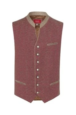Trachtenweste Beere Taupe Gemustert Vincenz 004417