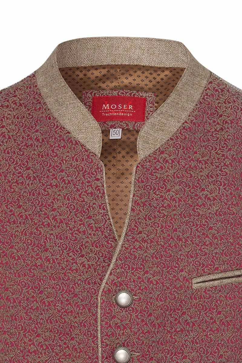 Trachtenweste Beere Taupe Gemustert Vincenz 004417 3 Trachtenweste Beere Taupe Gemustert Vincenz 004417 – Bild 3