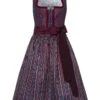 Midi Dirndl 70cm Aubergine Blau Aurelia 003266