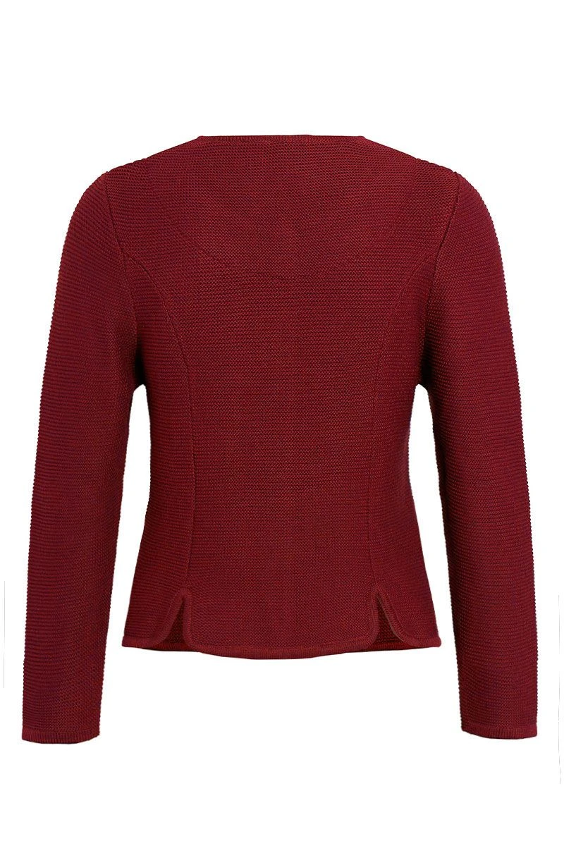 Trachten Strickjacke Dunkelrot Franziska 014416 2 Trachten Strickjacke Dunkelrot Franziska 014416 – Bild 2