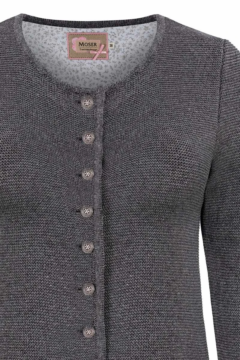 Trachten Strickjacke Grau Franziska 014420 2 Trachten Strickjacke Grau Franziska 014420 – Bild 2