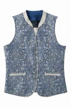 Trachtenweste Dunkelblau Beige Melanie 007003