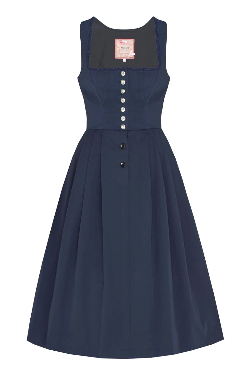 Midi Dirndl 70cm Gastro Dunkelblau Stretch Babette 006872 1 Midi Dirndl 70cm Gastro Dunkelblau Stretch Babette 006872