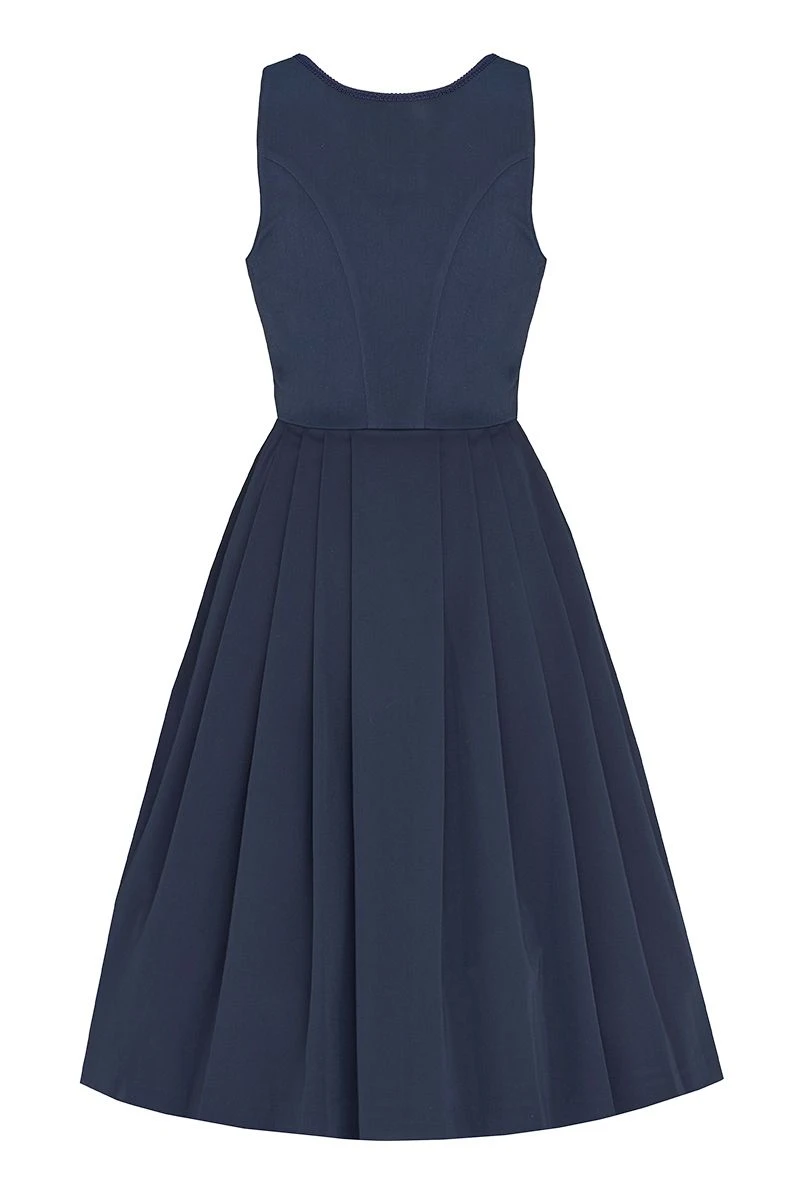Midi Dirndl 70cm Gastro Dunkelblau Stretch Babette 006872 2 Midi Dirndl 70cm Gastro Dunkelblau Stretch Babette 006872 – Bild 2