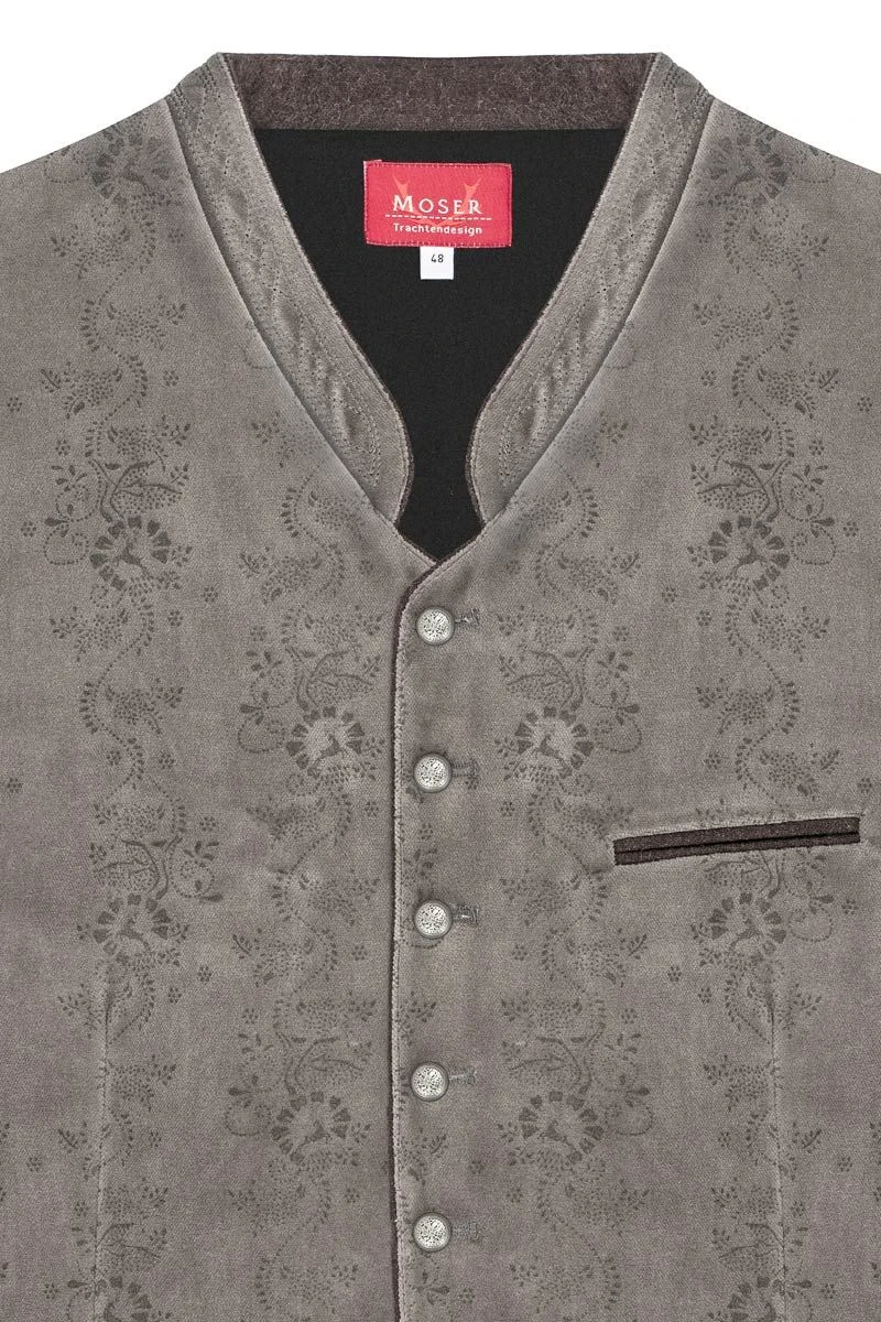 Trachtenweste Hellgrau Gemustert Siggi 005276 3 Trachtenweste Hellgrau Gemustert Siggi 005276 – Bild 3