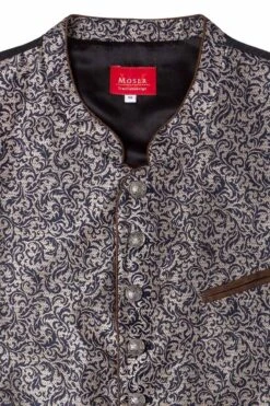 Trachtenweste Taupe Dunkelblau Gemustert Conte 005266 -Modegeschäft moser trachtendesign trachtenweste taupe dunkelblau gemustert conte 005266 3 1200x1200