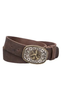 Trachtengürtel Dunkelbraun Vintage Bayerischer Löwe 003469
