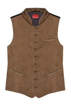 Trachtenweste Hellbraun Gemustert Rebell 006980