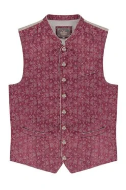 Trachtenweste Rot Gemustert Leon 013735