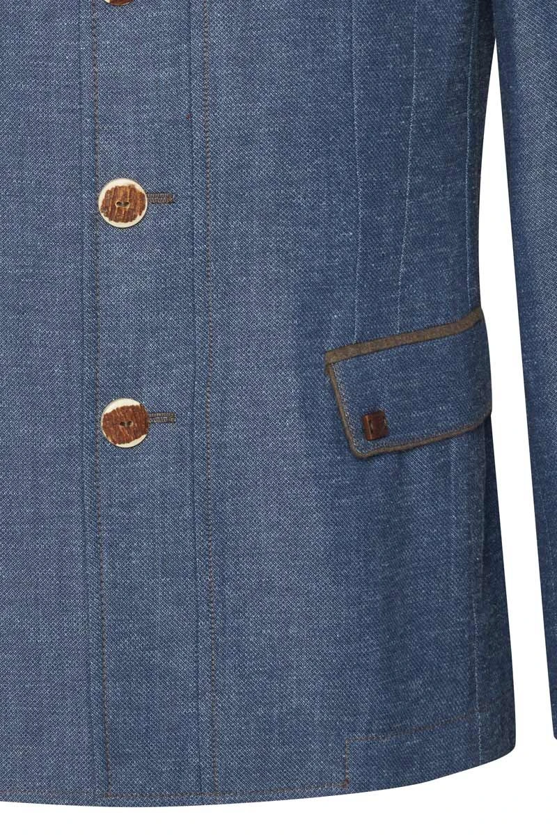 Trachtensakko Blau Leinen Absam 009833 4 Trachtensakko Blau Leinen Absam 009833 – Bild 4