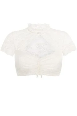 Dirndlbluse Spitze Creme Stretch Marlen 012896