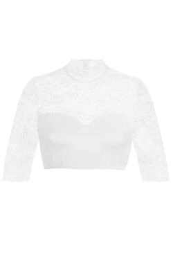 Dirndlbluse Spitze Weiß Stretch Aileen 012890