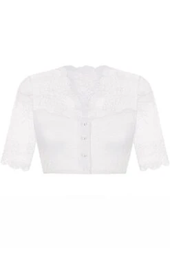 Dirndlbluse Spitze Weiß Stretch Blütenpracht 010653