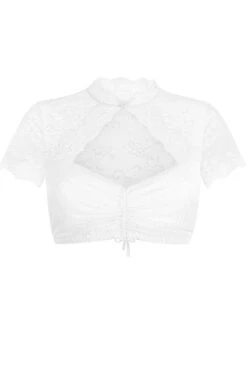 Dirndlbluse Spitze Weiß Stretch Marlen 012895