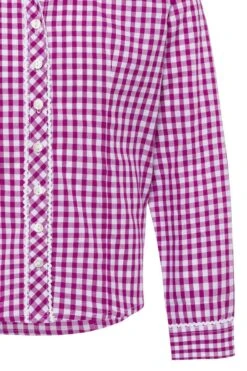 Kinder Trachtenbluse Langarm Pink Karo 007149 -Modegeschäft os trachten kinder trachtenbluse langarm pink karo 007149 4 1200x1200