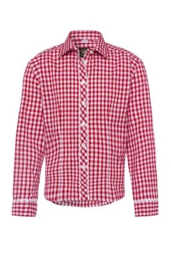 Kinder Trachtenbluse Langarm Rot Karo 007150