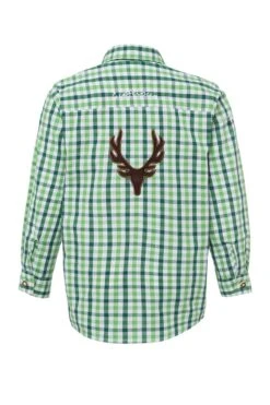 Kinder Trachtenhemd Grün Dunkelgrün Karo Mit Stickerei 140948 -Modegeschäft os trachten kinder trachtenhemd gruen dunkelgruen karo mit stickerei 140948 3 1200x1200