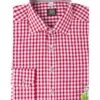 Trachtenhemd Langarm Rot Karo Bedruckt Slimfit 008546