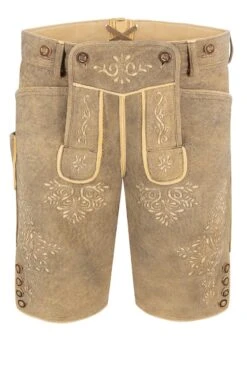 Lederhose Kurz Granit Natur Weissenberg 015806