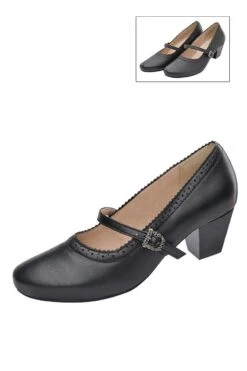 Pumps Schwarz Mit Riemchen 005398