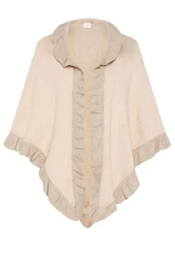 Poncho Creme Mit Rüschenkragen 009650