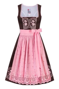 Mini Dirndl 60 Cm Braun Rosa Sabrina 012131