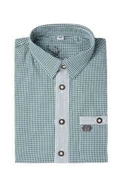 Spieth & Wensky Kinder Trachtenhemd Dunkelgrün Kleinkariert Alex 003314