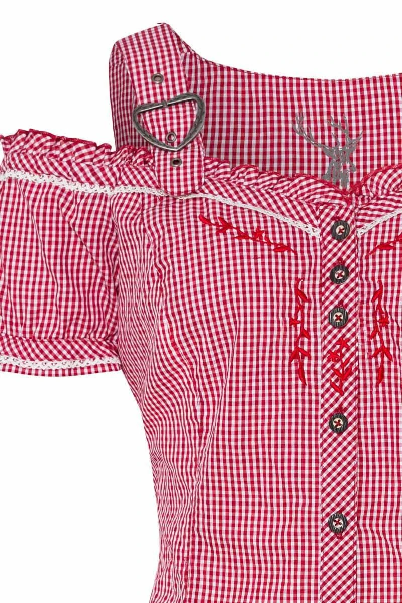 Spieth & Wensky Trachtenbluse Kurzarm Rot Kariert Galanta 004580 3 Spieth & Wensky Trachtenbluse Kurzarm Rot Kariert Galanta 004580 – Bild 3