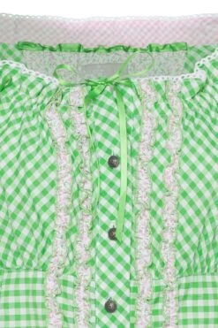 Trachtenbluse Kurzarm Hellgrün Kariert Lina 132420 -Modegeschäft stockerpoint trachtenbluse kurzarm gruen karo lina 132420 3 1200x1200
